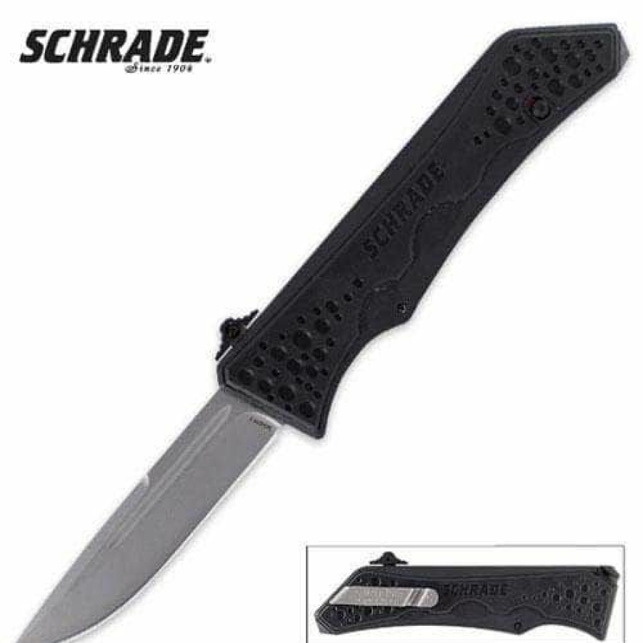 Pocket Knives * | Affordable Price Schrade Schotf6 Out The Front Assisted Opening Folding Knife W/ Plain Spear Point Blade & Aluminum Handle