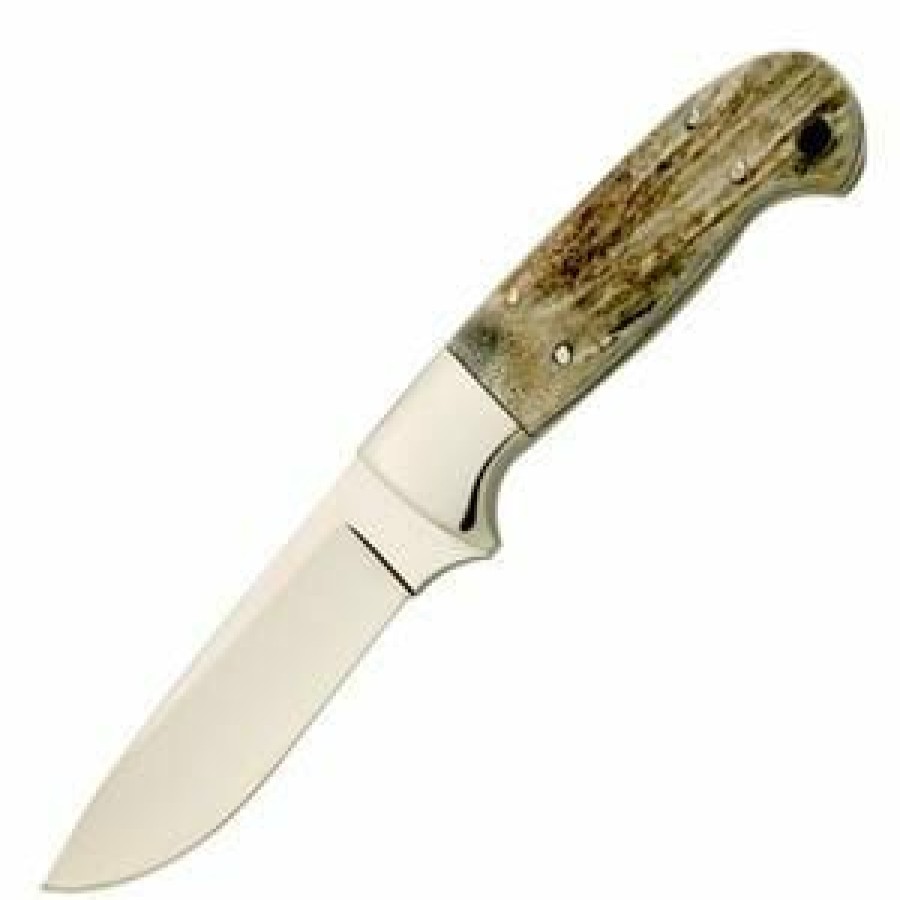 Blade * | Suitable Price Schrade Stag Handle 8 Fixed Blade W/ Sheath