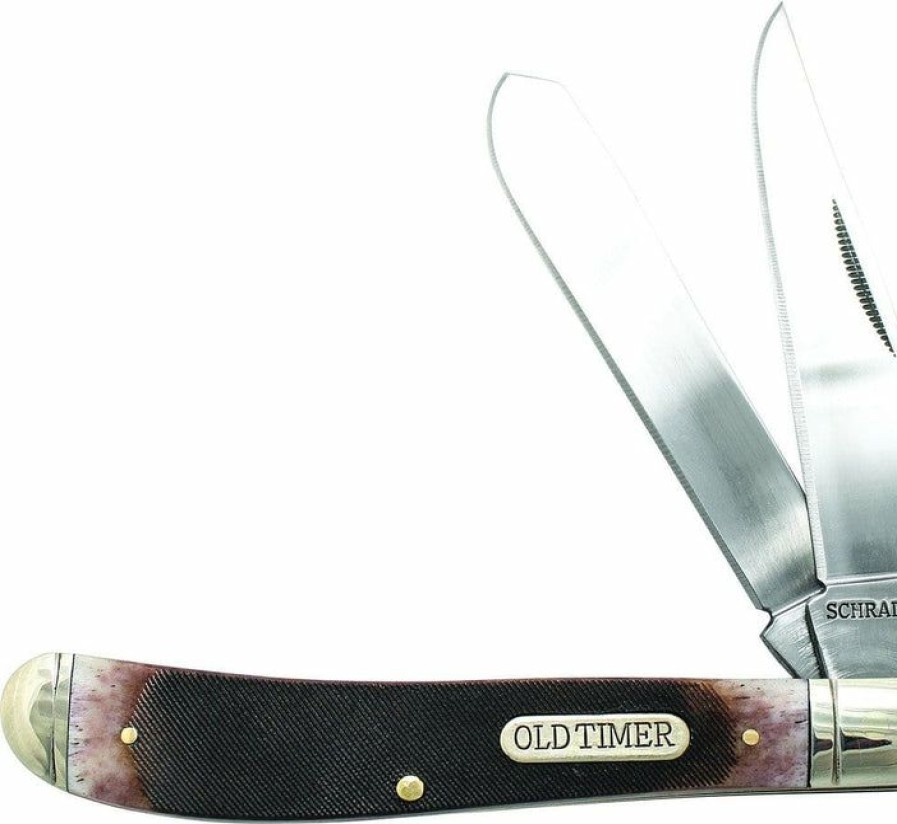 Blade * | Affordable Price Schrade 94Otb 2-Blade Old Timer Gunstock Trapper Folding Pocket Knife