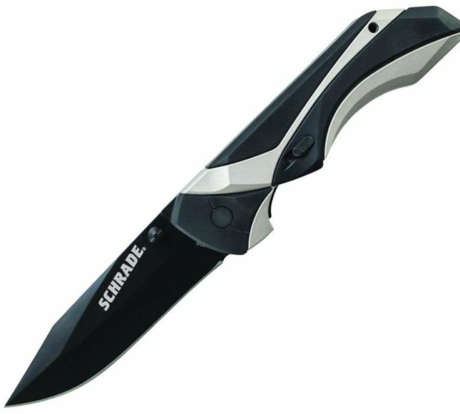 Blade * | Affordable Price Schrade 24/7 M.A.G.I.C. Scha8C Assisted Opening Liner Lock Folding Knife Clip Point Blade Aluminum And Rubber Handle