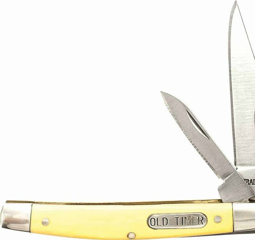 Pocket Knives * | Moderate Price Schrade Old Timer 33Oty Middleman Jack 2 Blade Knife With Yellow Handle