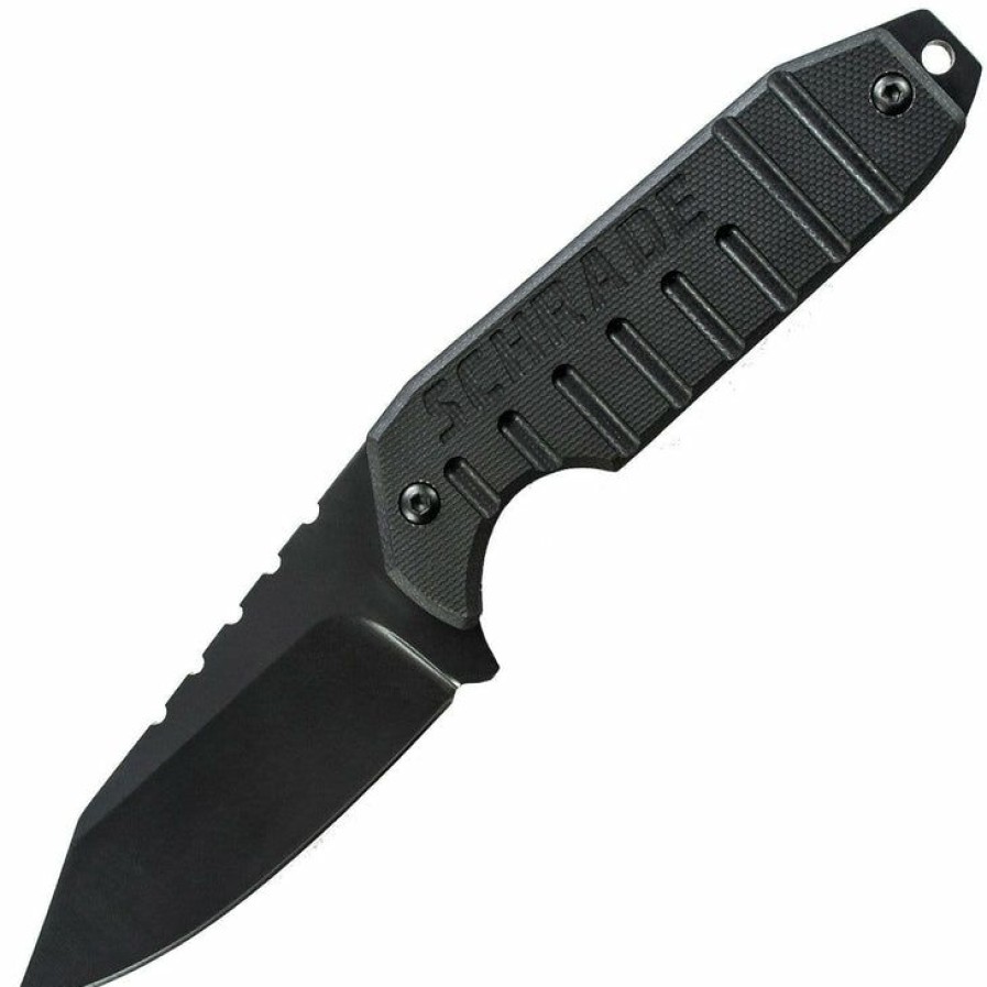 Pocket Knives * | Moderate Price Schrade Schf16, 3.1 Fixed Blade, G10 Handle Overlay, Lanyard & Sheath