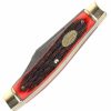 Blade * | Half-Price Schrade Senior 3-Blade Pocket Knife With Red Pick Bone Handle