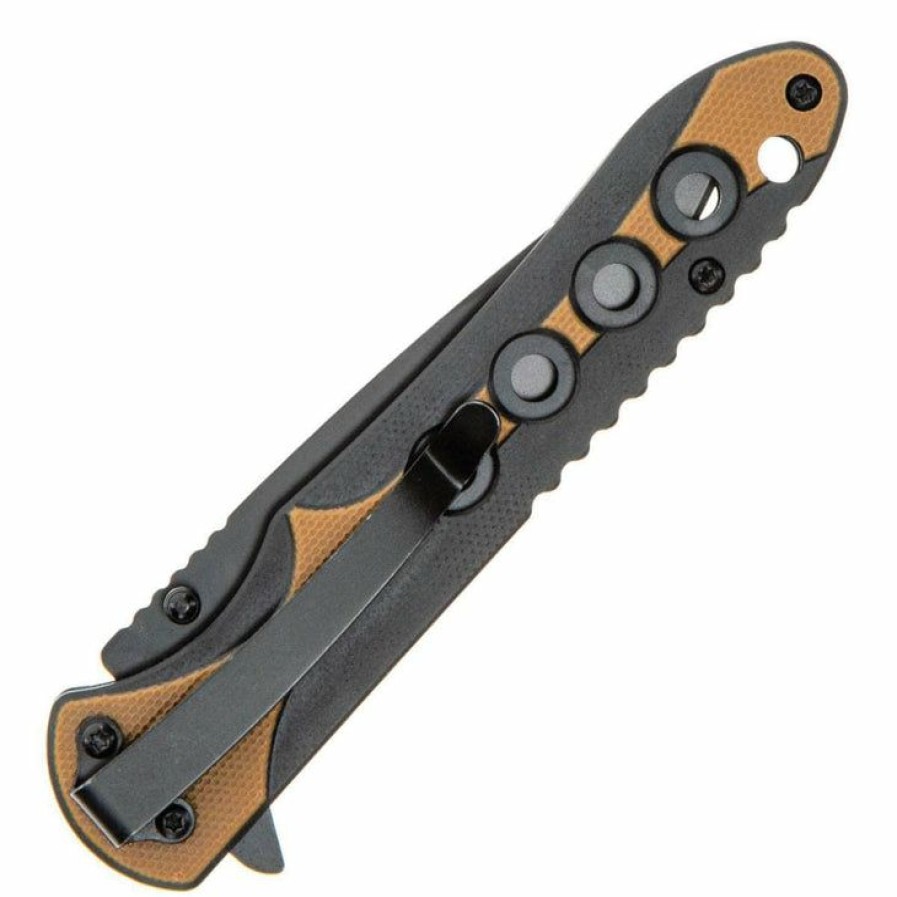 Blade * | Half-Price Schrade Ultra Glide, 3.5 Black Blade, Brown/Black G10 Handle 1121084