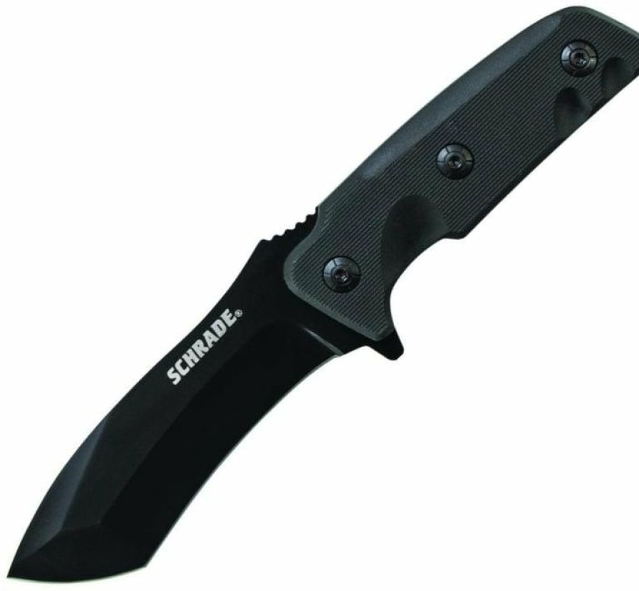 Blade * | Affordable Price Schrade Schf33 Full Tang Drop Point Tanto Re-Curve Fixed Blade Knife