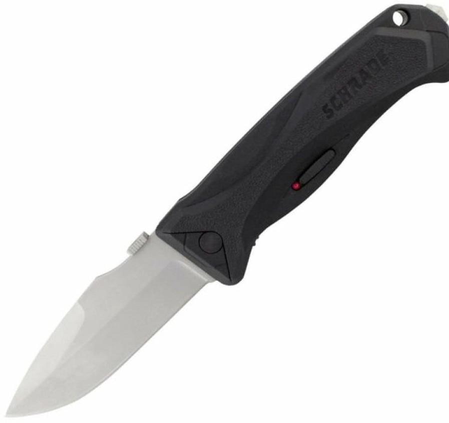 Blade * | Affordable Price Schrade Scha6L Large M.A.G.I.C. Assisted Opening Knife W/Drop Point Blade & Aluminum Handle